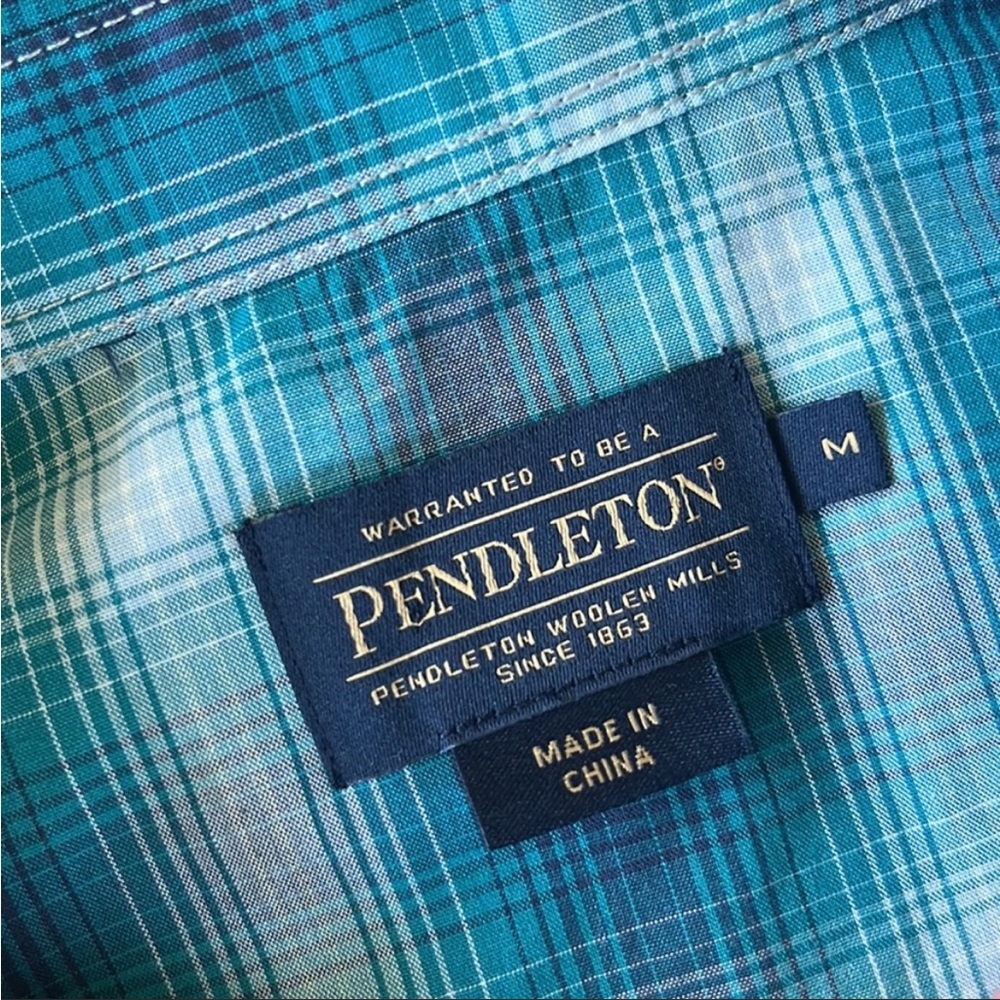 PENDLETON Western Snap-Front Shirt Plaid Turquoise
Medium - Picture 5 of 12